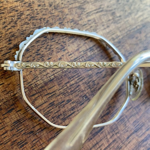 Artcraft vintage white gold filled Florentine glasses. Frames only. 12k - Picture 4 of 6